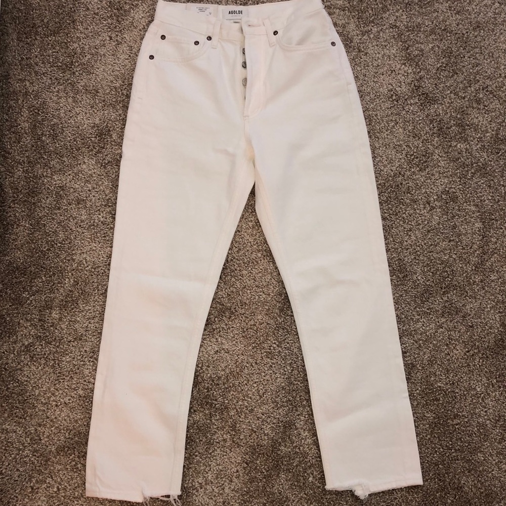 Agolde white denim jeans